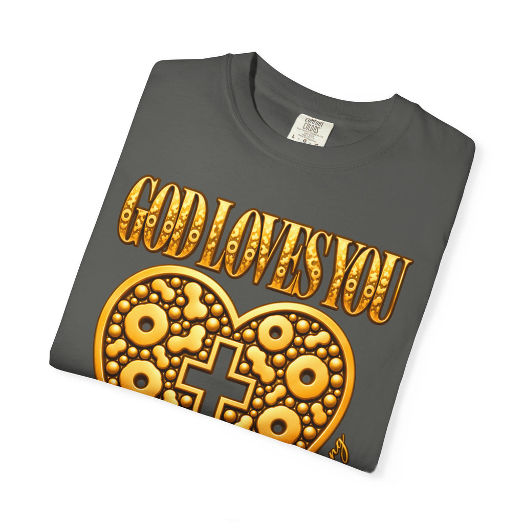 God Loves You Heart Cross Christian T-Shirt