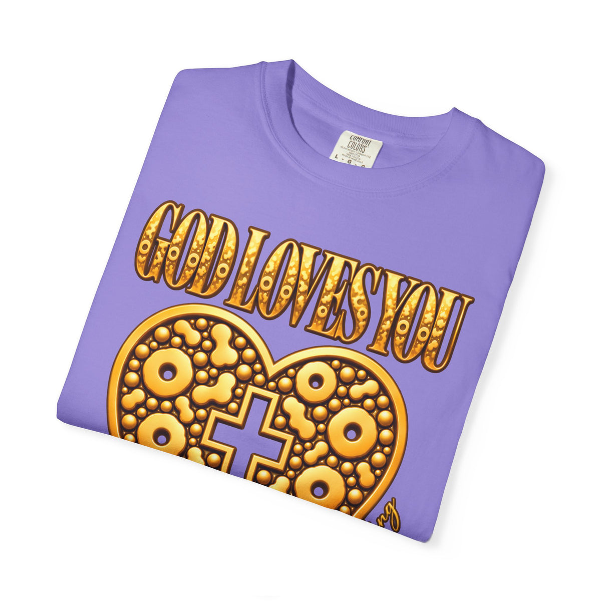 God Loves You Heart Cross Christian T-Shirt