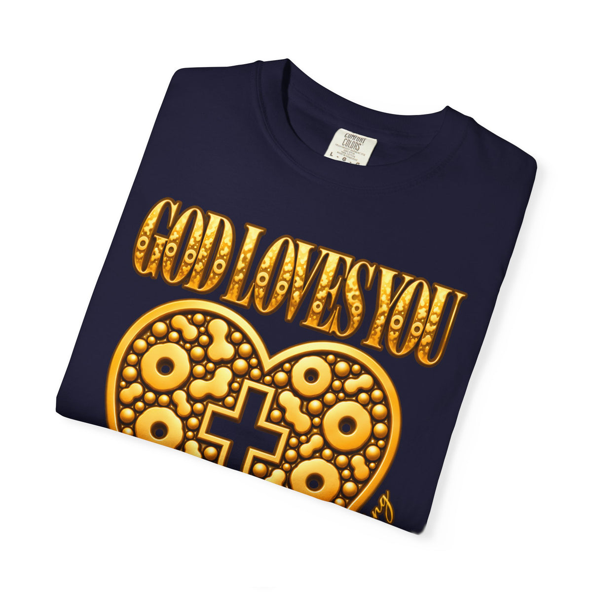 God Loves You Heart Cross Christian T-Shirt