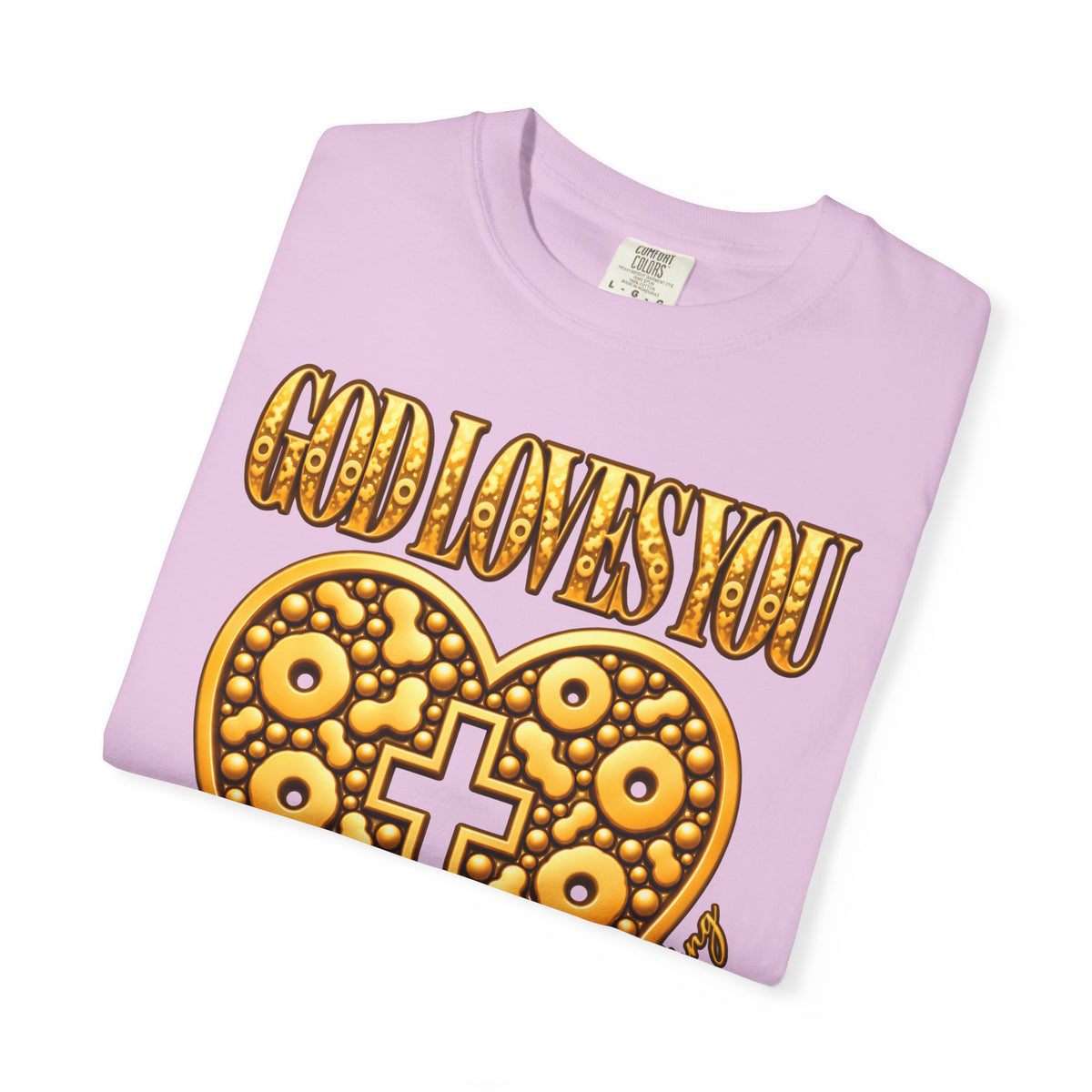 God Loves You Heart Cross Christian T-Shirt