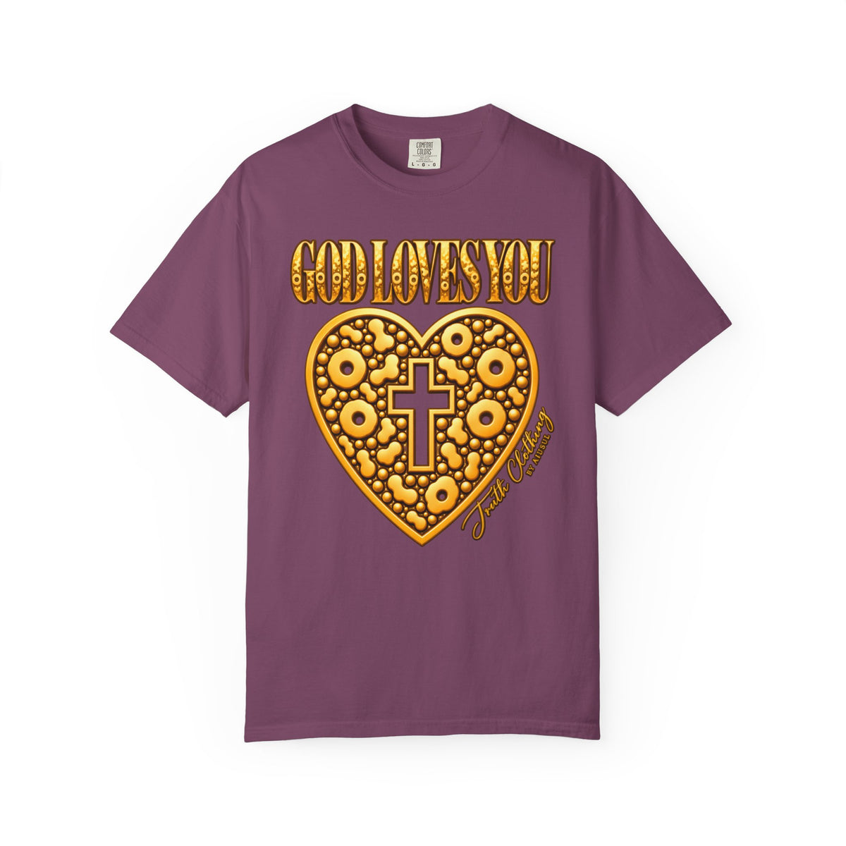 God Loves You Heart Cross Christian T-Shirt