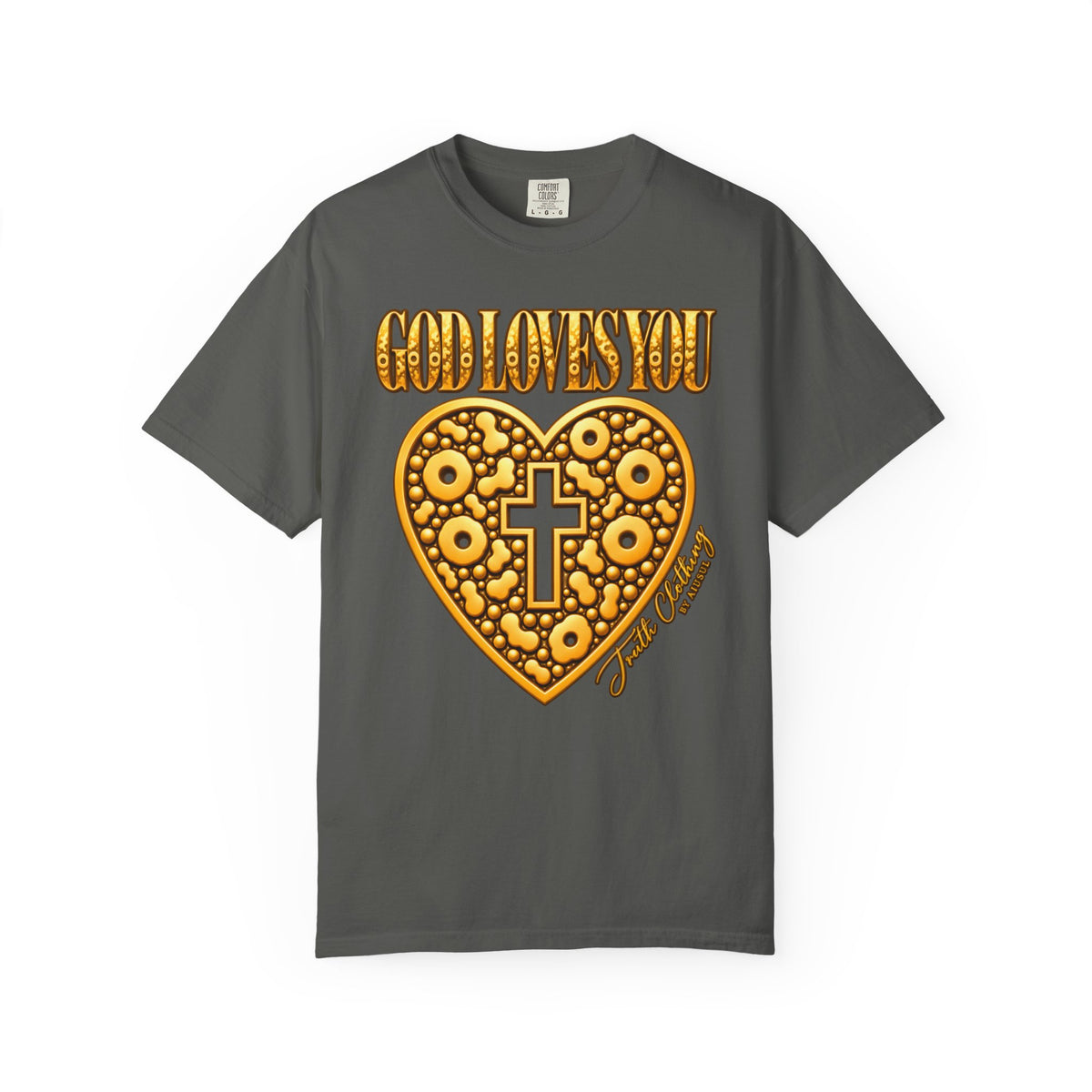 God Loves You Heart Cross Christian T-Shirt